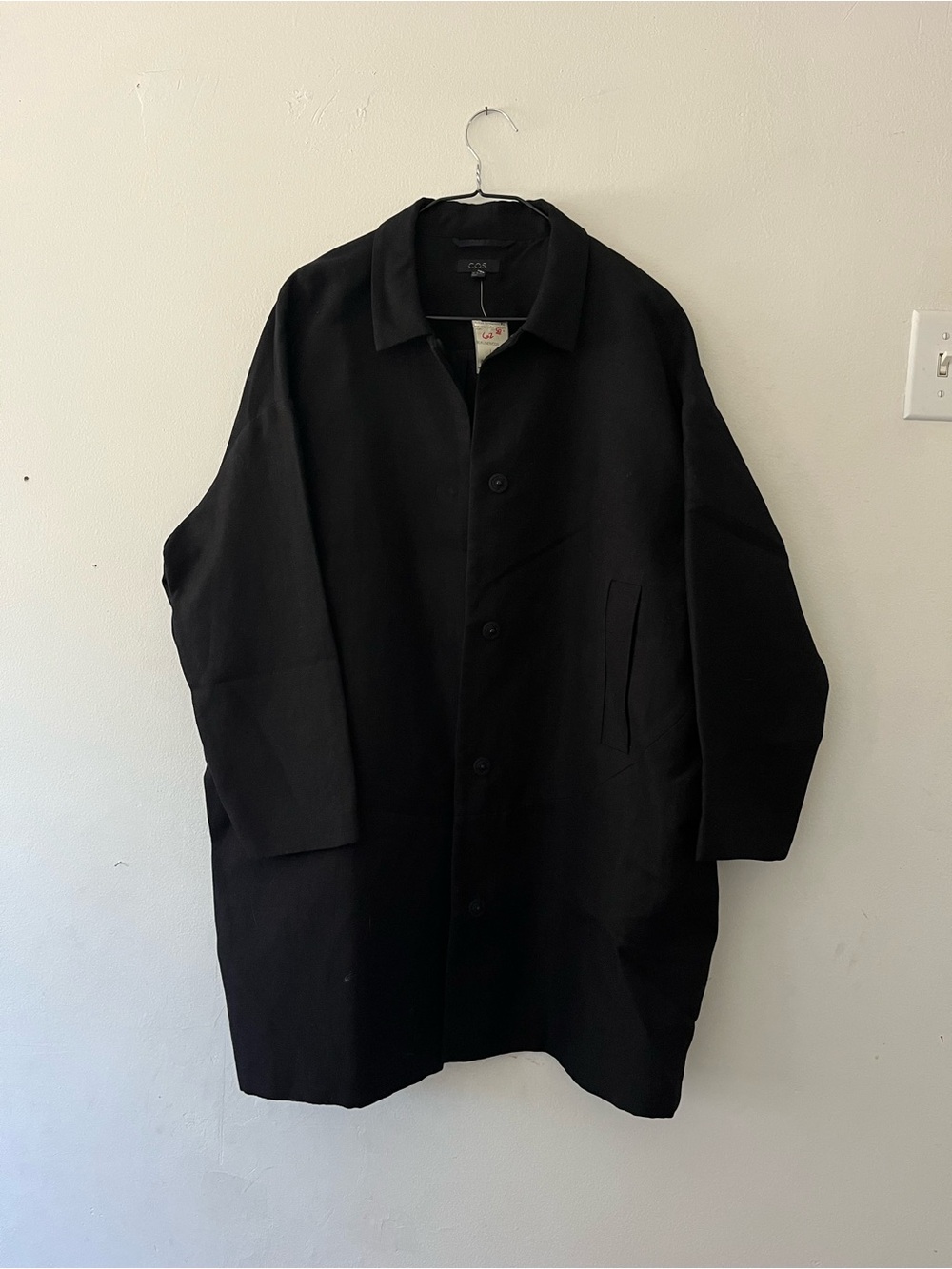 COS Black Single-Breasted Trench Coat